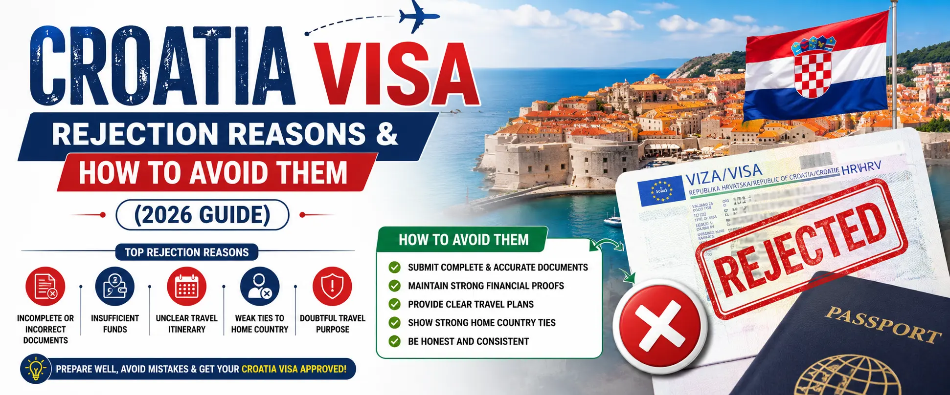 Croatia Visa Rejection Reasons & How to Avoid Them (2026 Guide)
